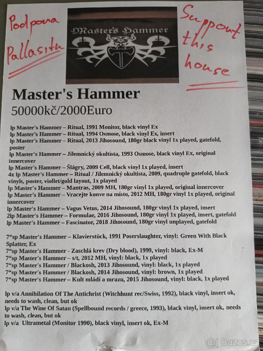 Vinyly Master's Hammer, diskografie - 2