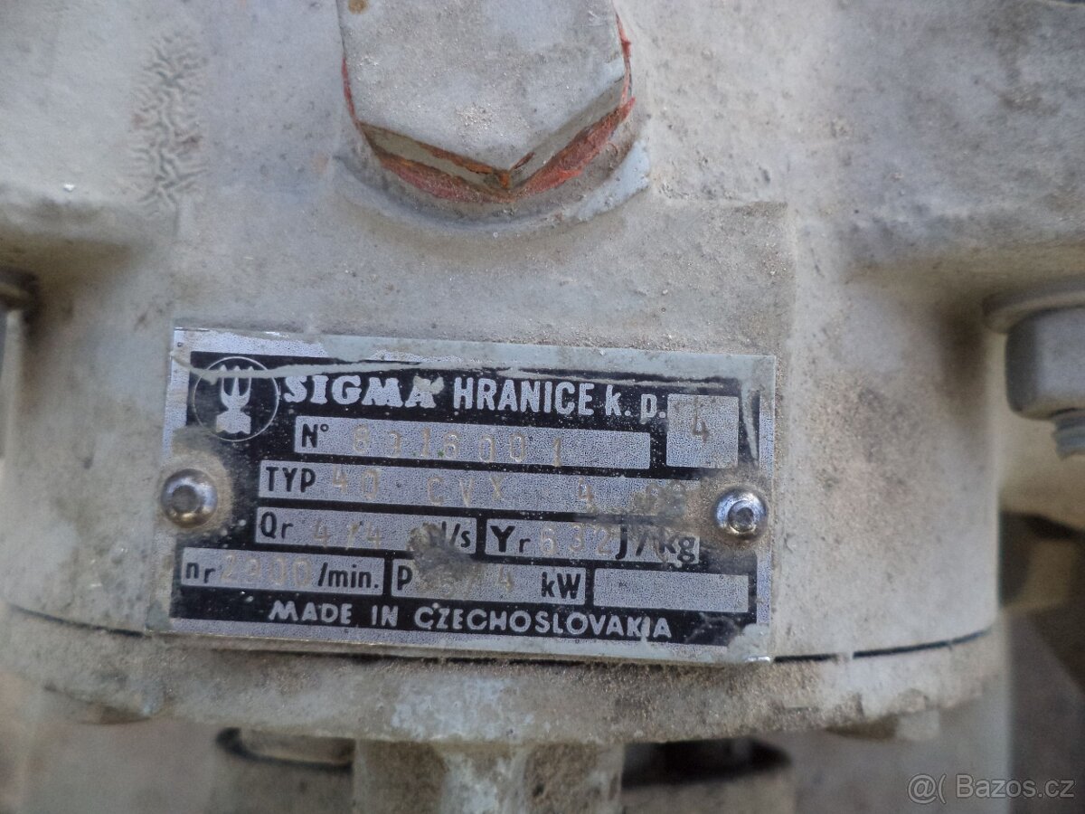 Odstředivé čerpadlo SIGMA 40-CVX-4 a elektromotor 7,5kW. - 2