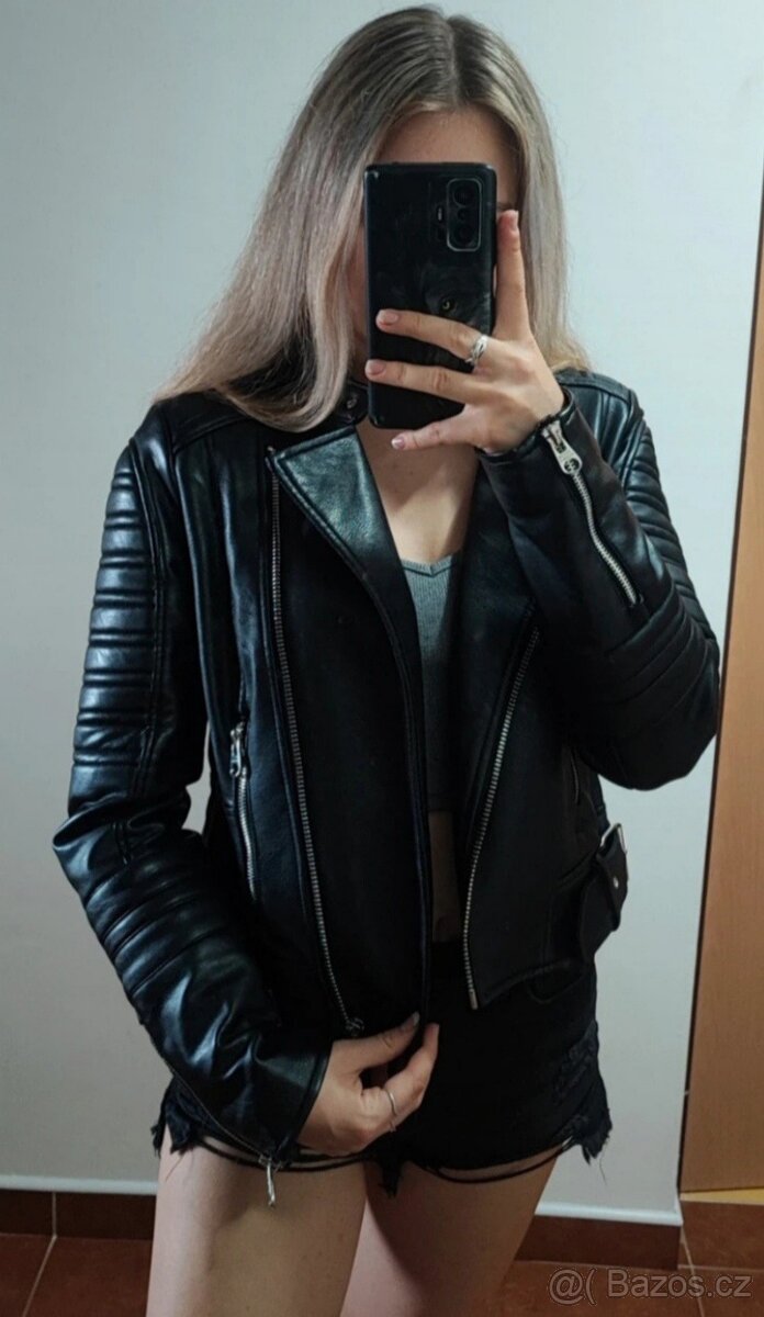 Koženková bunda vel S - 2