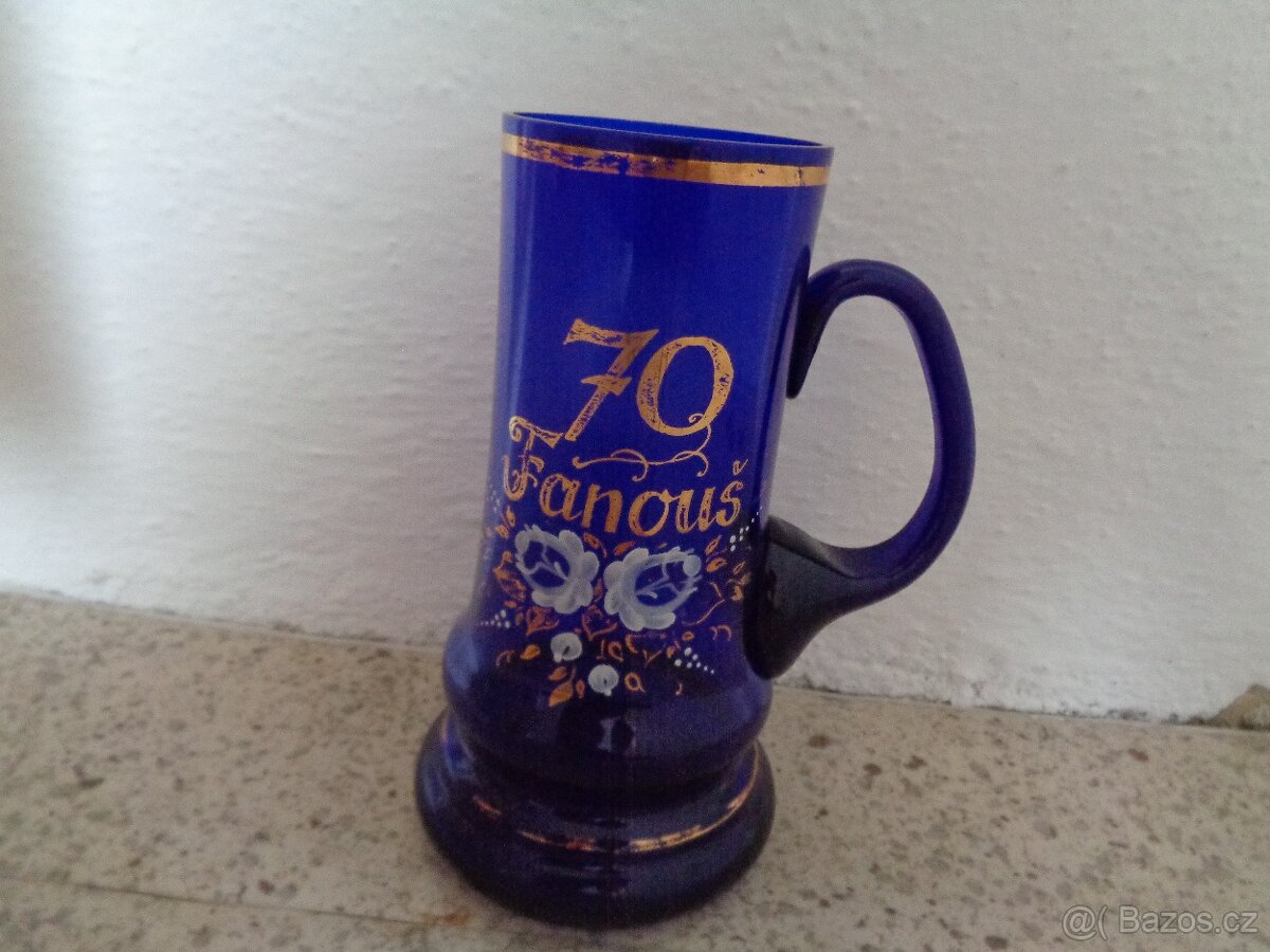 Modrý půllitr pro Františka k "70" - 2