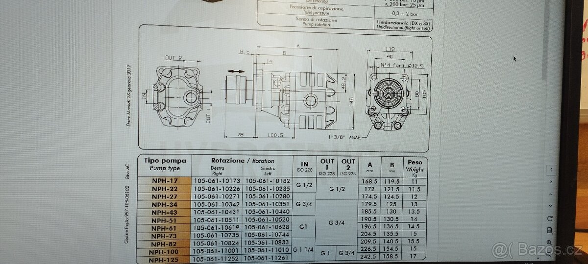 zubové čerpadlo OMFB NPH-082 - 2