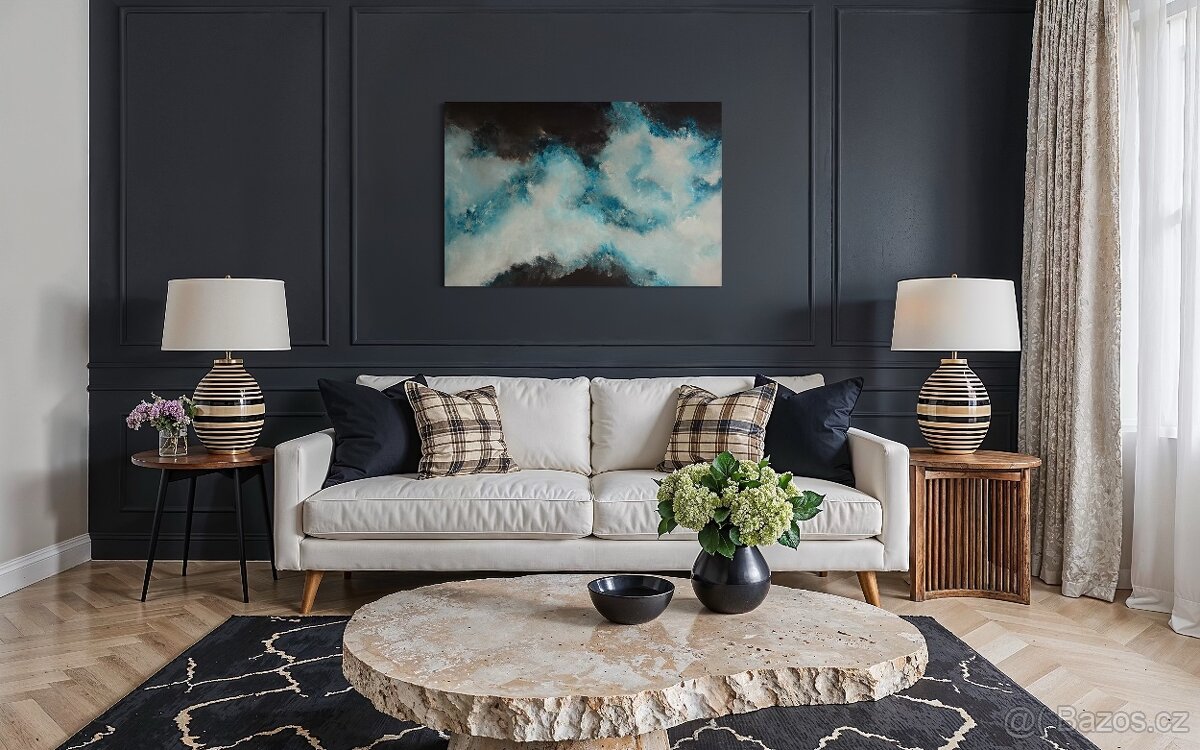 Abstraktní obraz Modrý anděl 120x80cm - 2