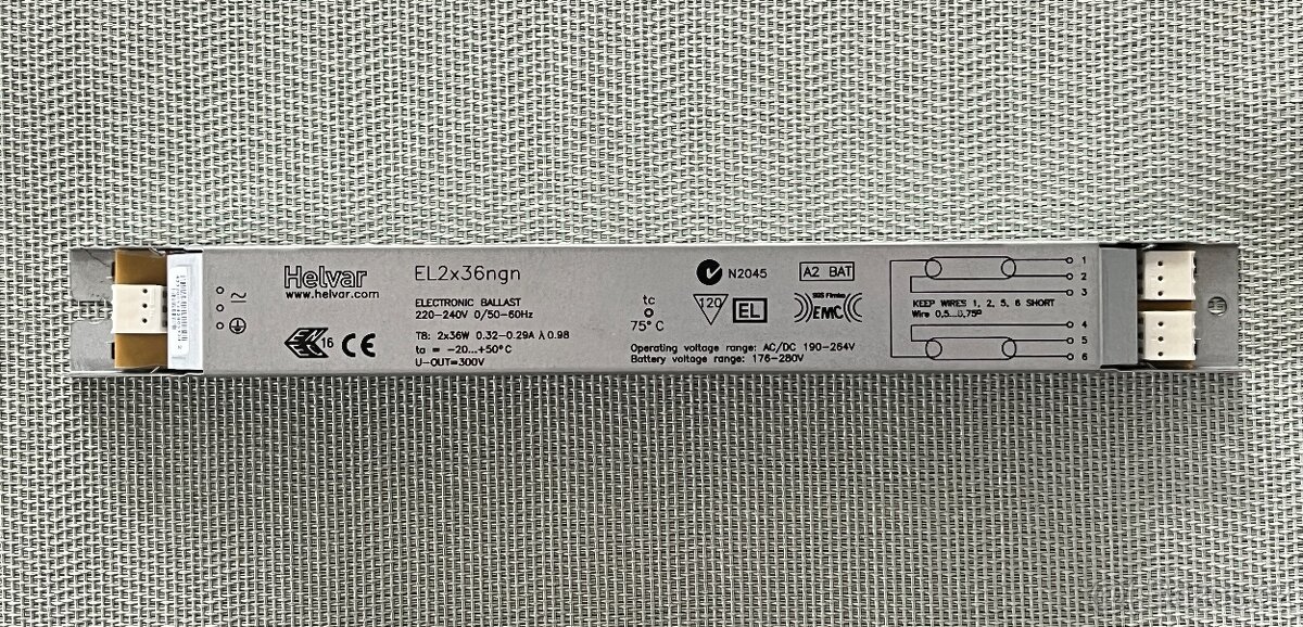 Elektronický předřadník Helvar EL 2X36 NGN - 2