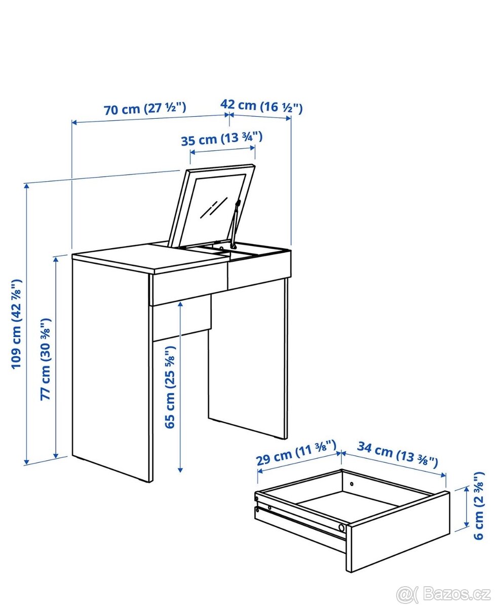 Toaletní stolek IKEA BRIMNES - 2