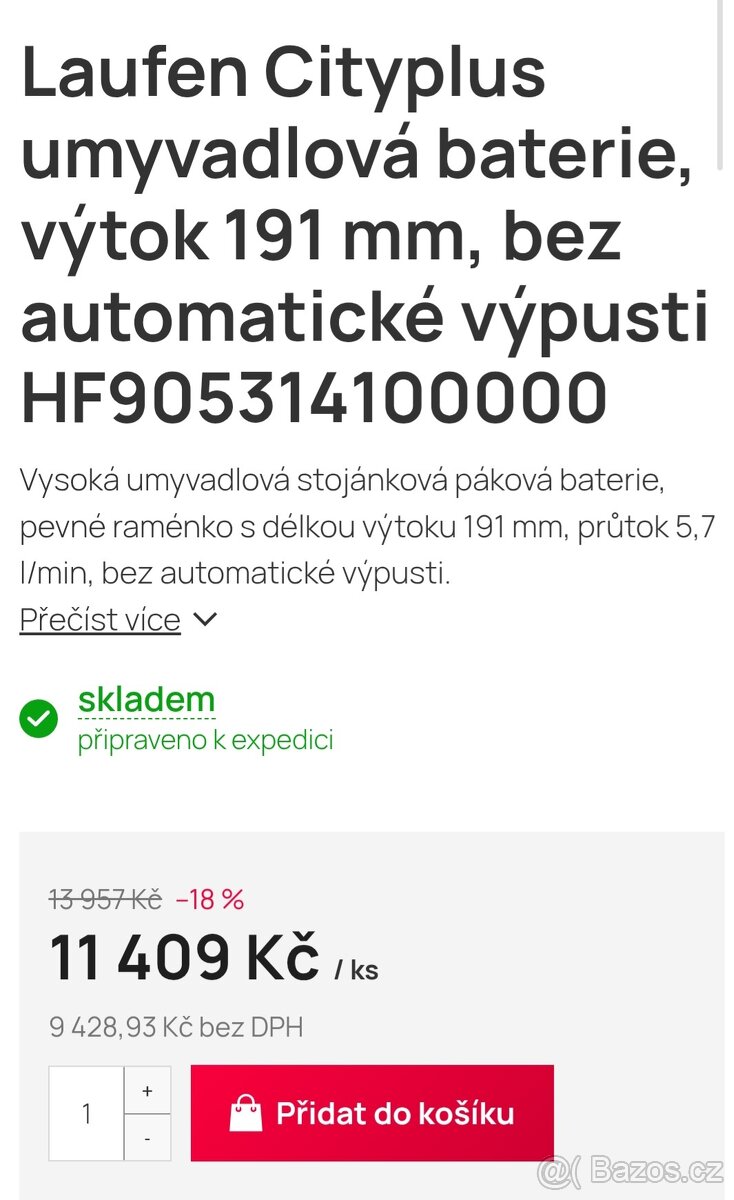 Sada baterií Laufen CITYPLUS - 2