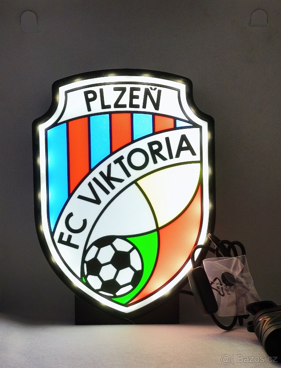 Prodám nové logo FC Viktoria Plzeň s podsvětlením. - 2