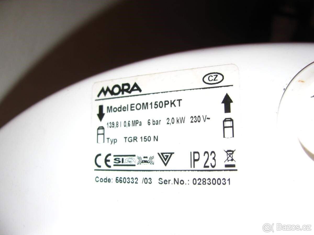 Bojler MORA 140 Litru , 6 bar, 2 kW - 2