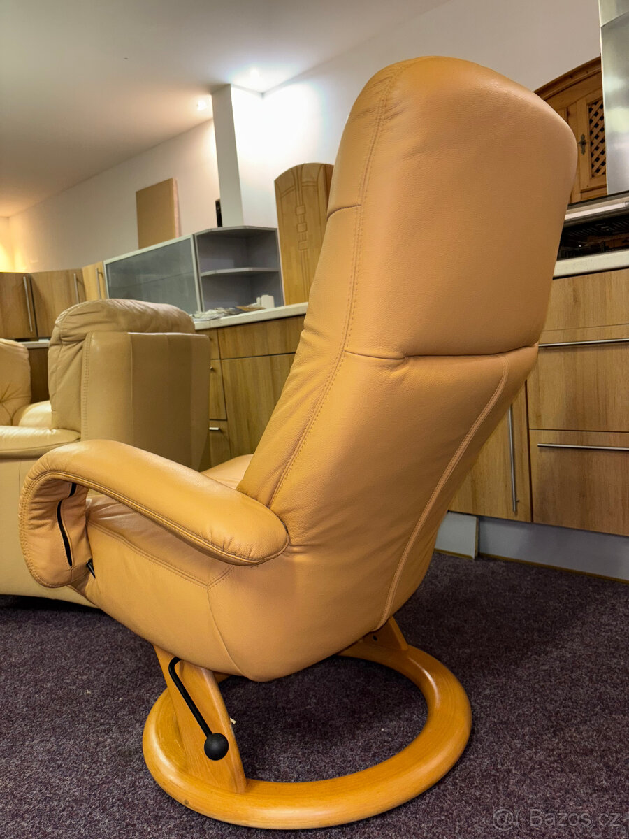 relaxační křeslo pravá kůže německé výroby - 2