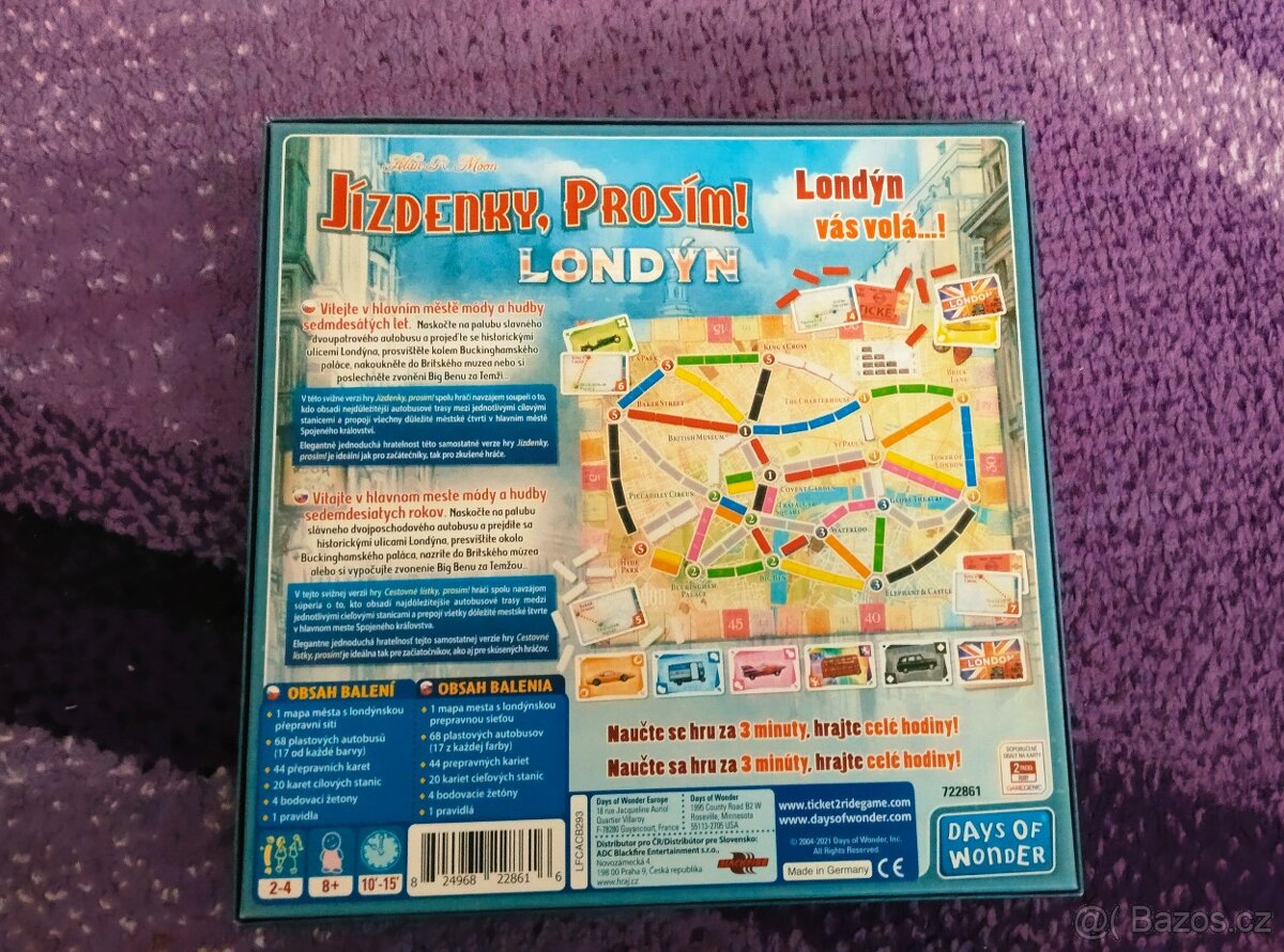 Desková hra Jízdenky, prosím Londýn nová - 2
