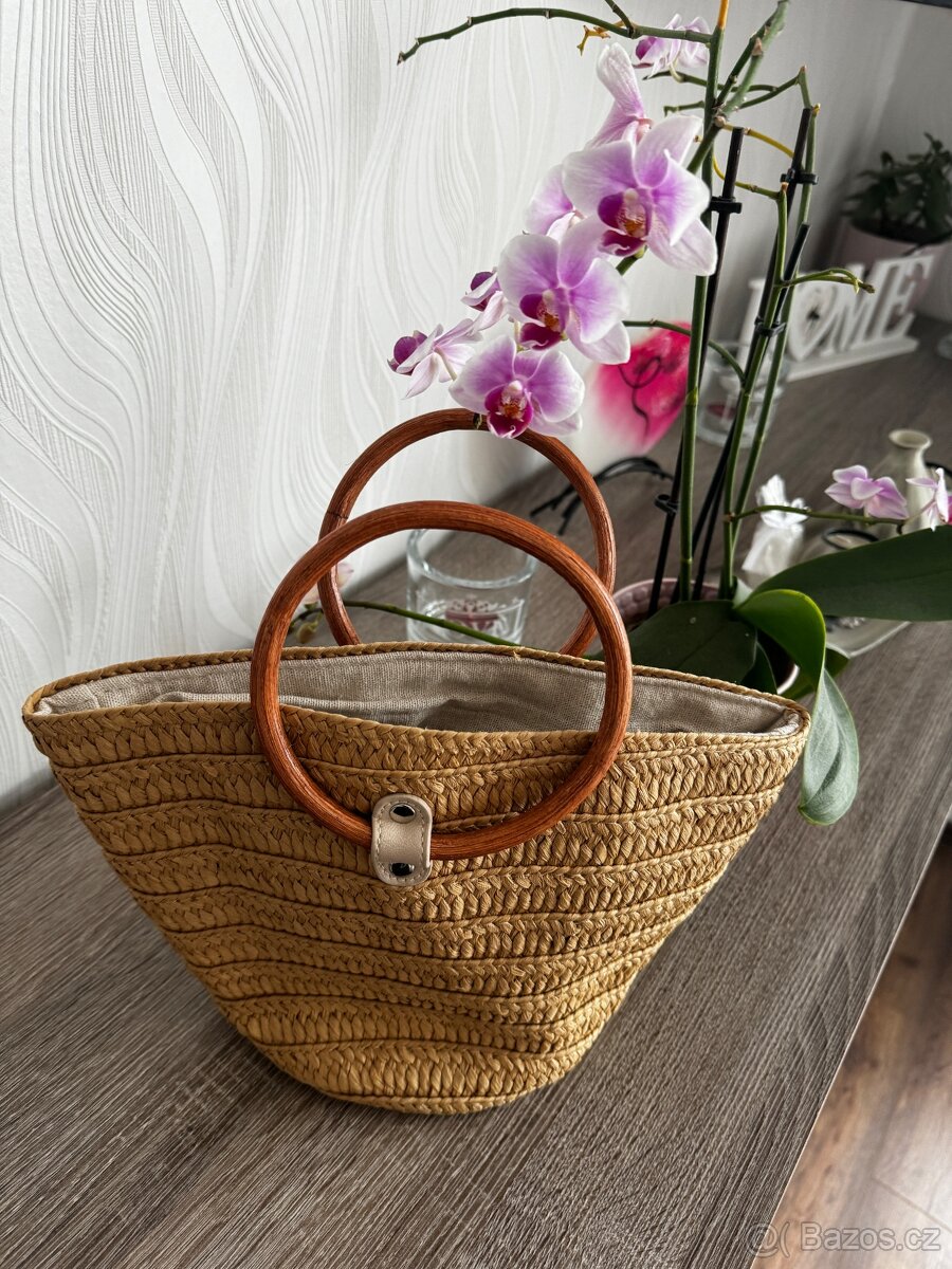 Slaměná kabelka do ruky - nová - 2
