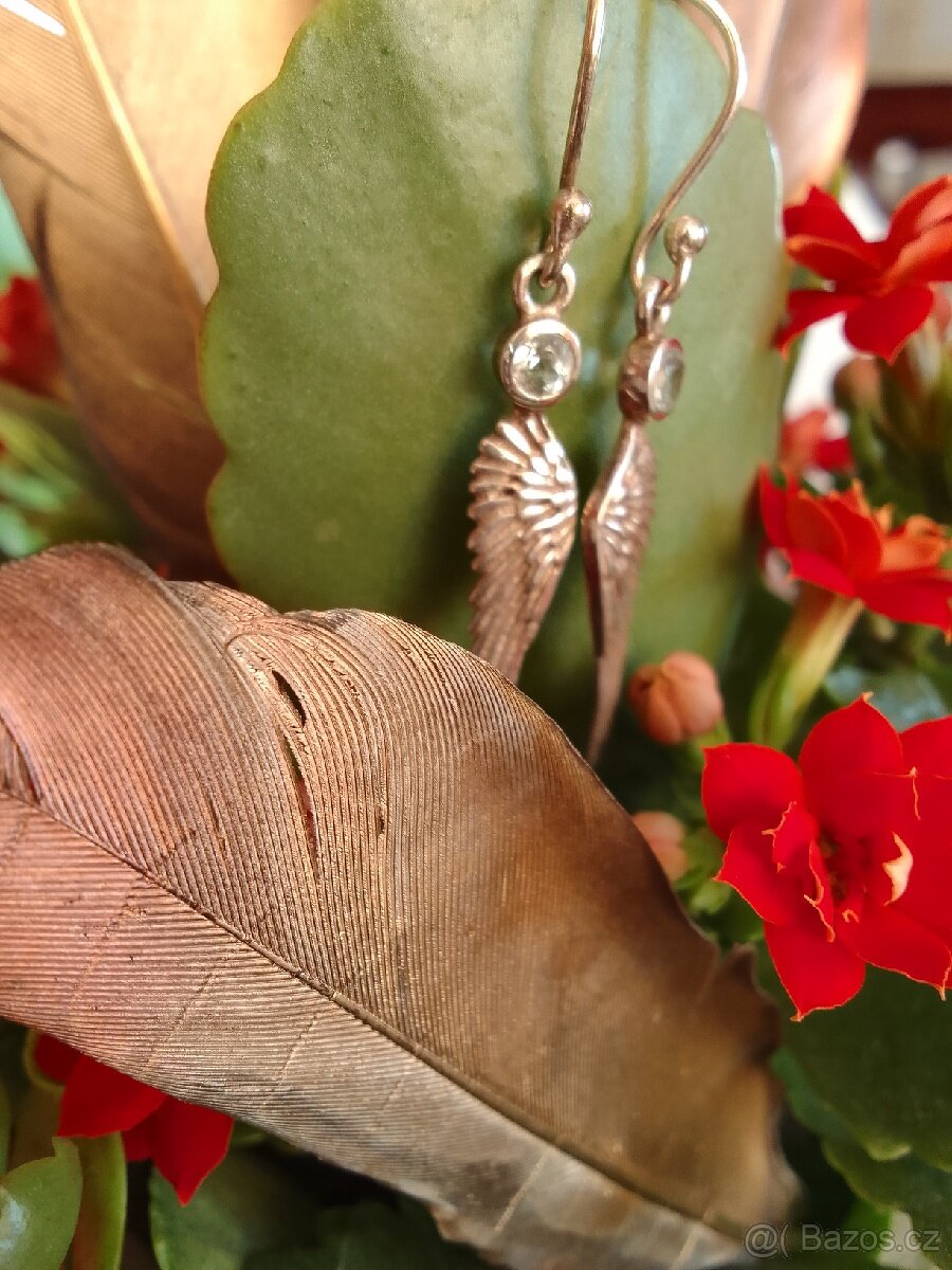 Stříbrné náušnice s topazem - 2