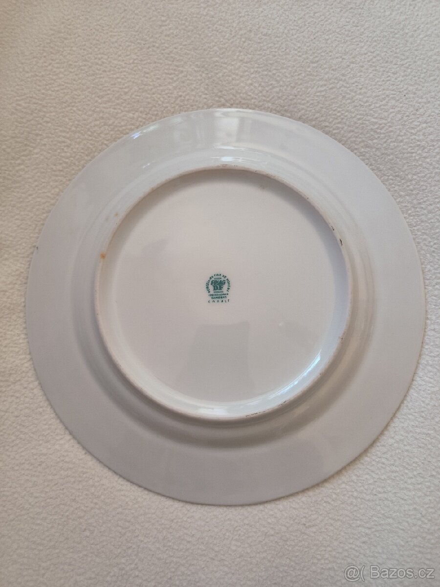 Starý zdobený talíř COBALT - 2