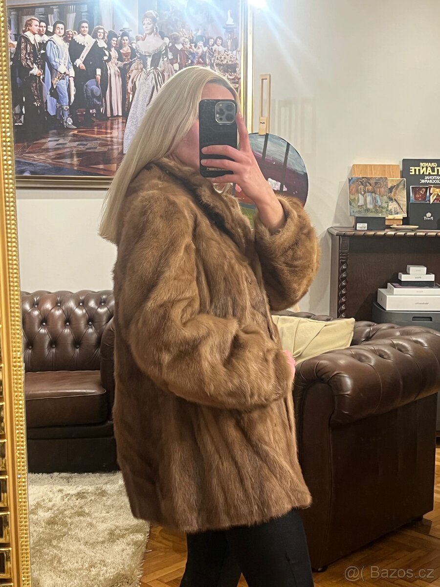 Hnědý norkový kožich - 2