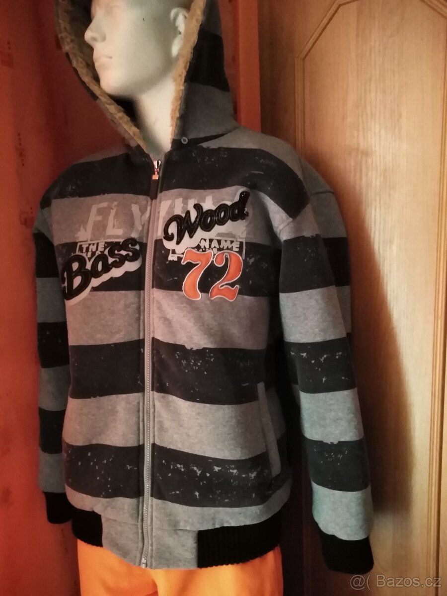 pánská teplá mikinová bunda s kožíškem - 2