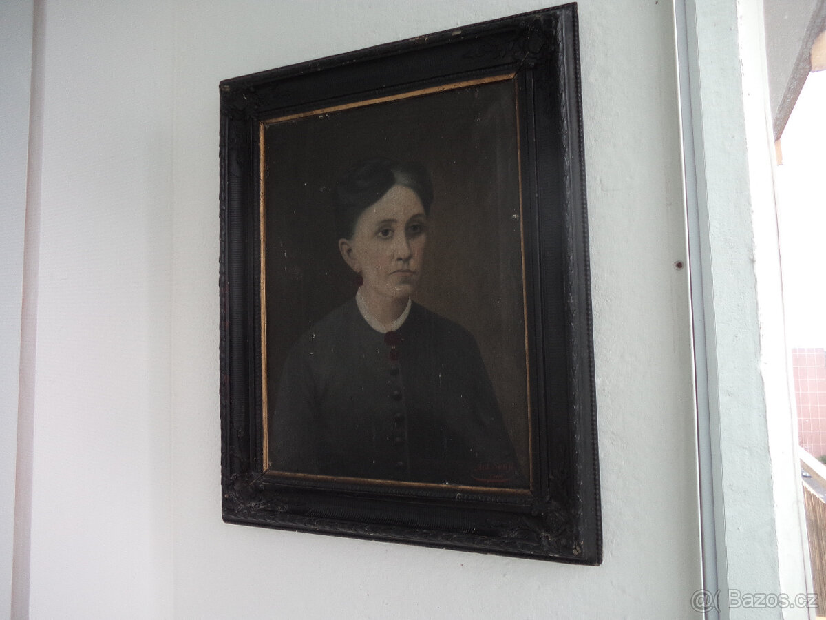 Starožitný obraz-portrét-1890 - 2