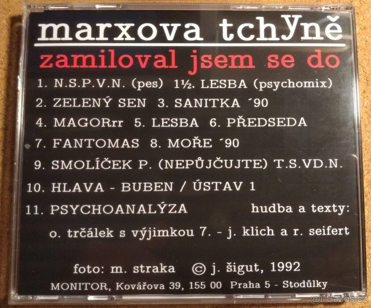 Marxova tchýně - Zamiloval jsem se do lesby - CD-R - 1992 - 2