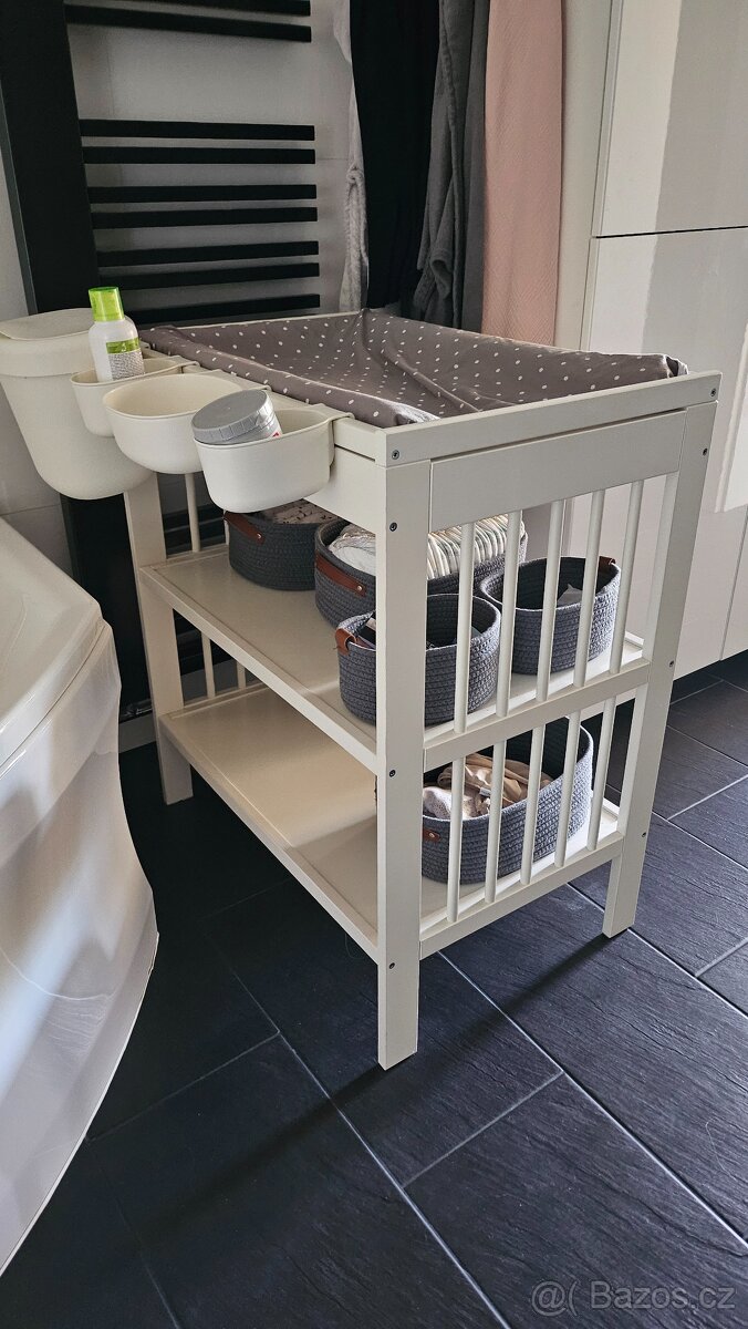 Přebalovací pult IKEA GULLIVER – bílý, včetně podložky - 2