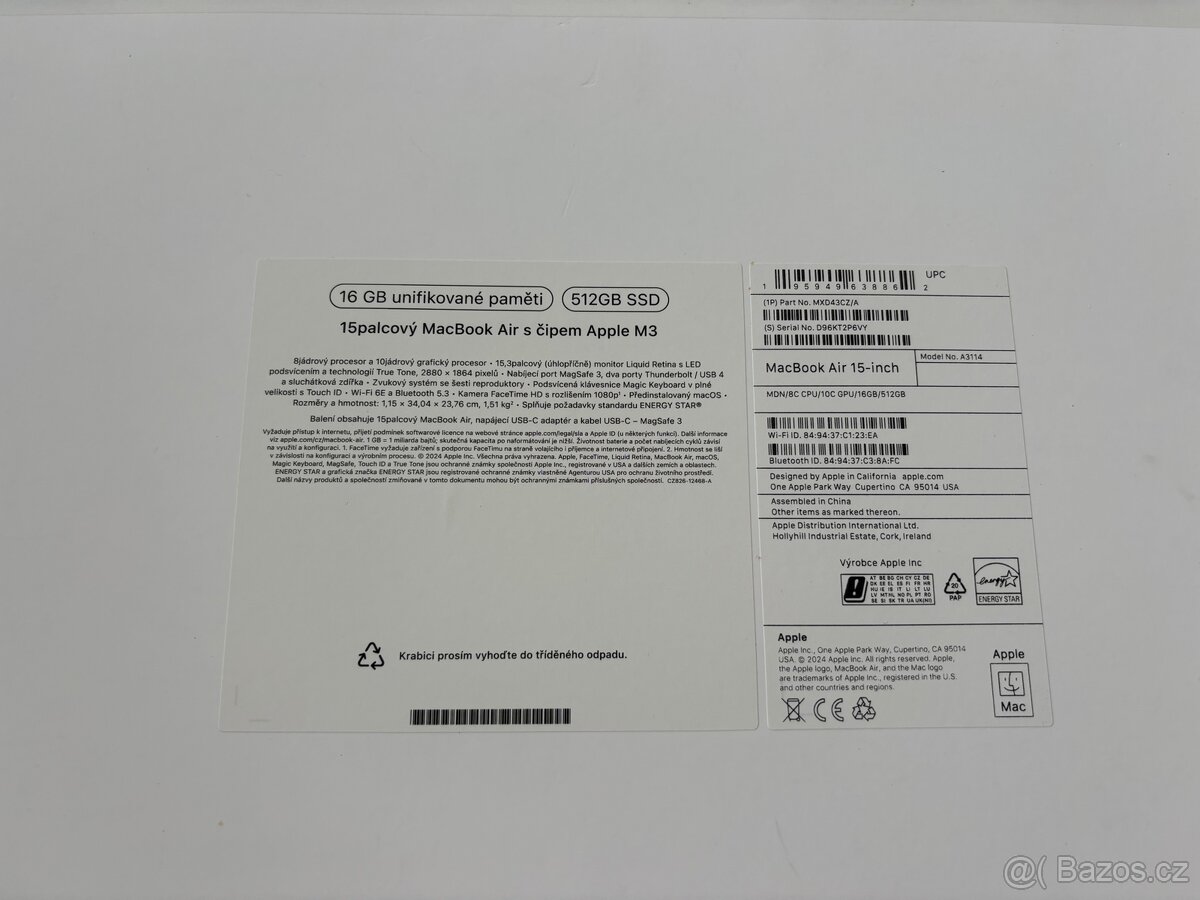Krabice MacBook Air 15’ - 2