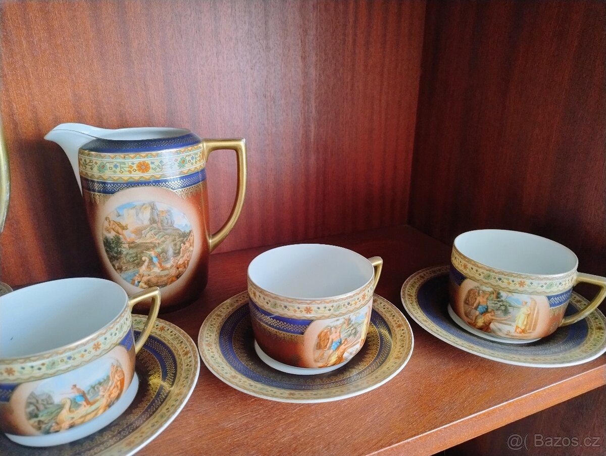 Stará čajová souprava 17 dilná - 2