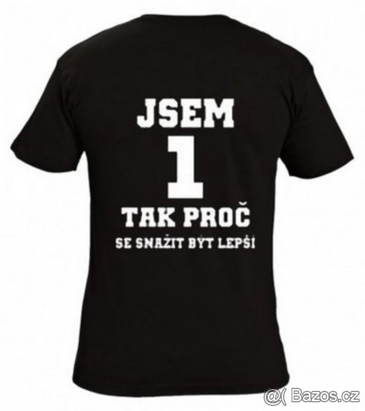 Nové bavlněné černé tričko s nápisem, vel. L - 2