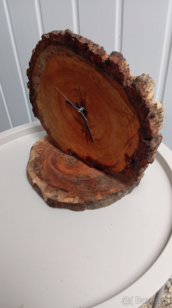 Dřevěné hodiny z meruňky a třešně - 2