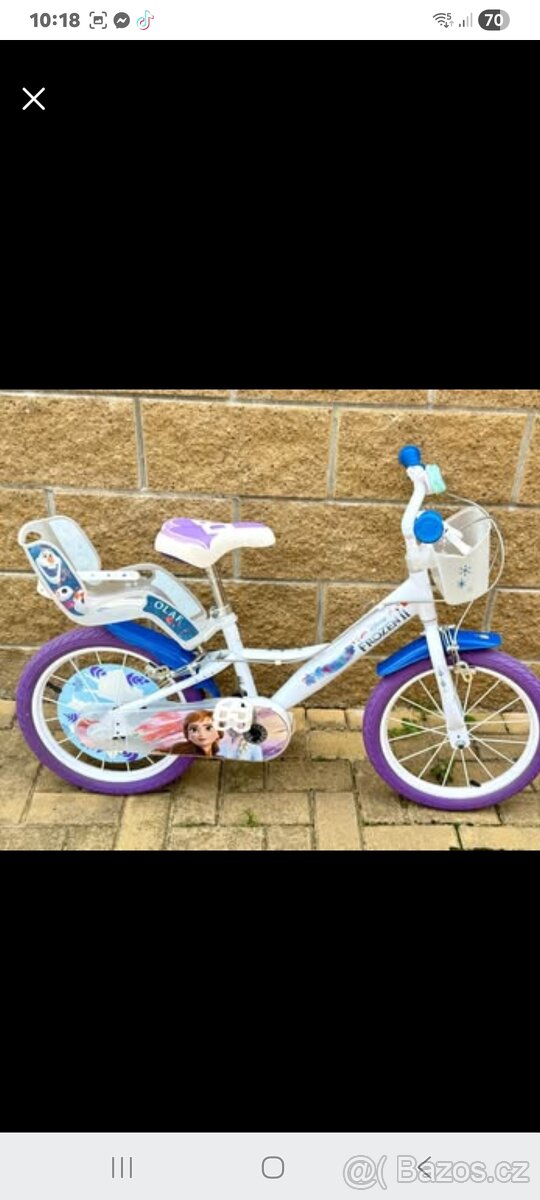 Dětské kolo Ledové království - Velikost 16. - 2