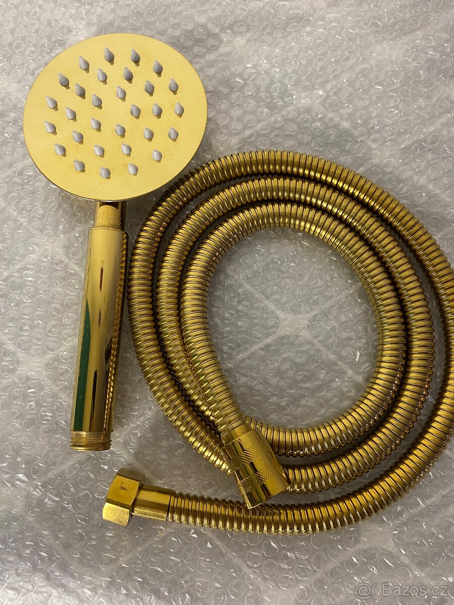 Zlatý volně stojící sprchový set - 2