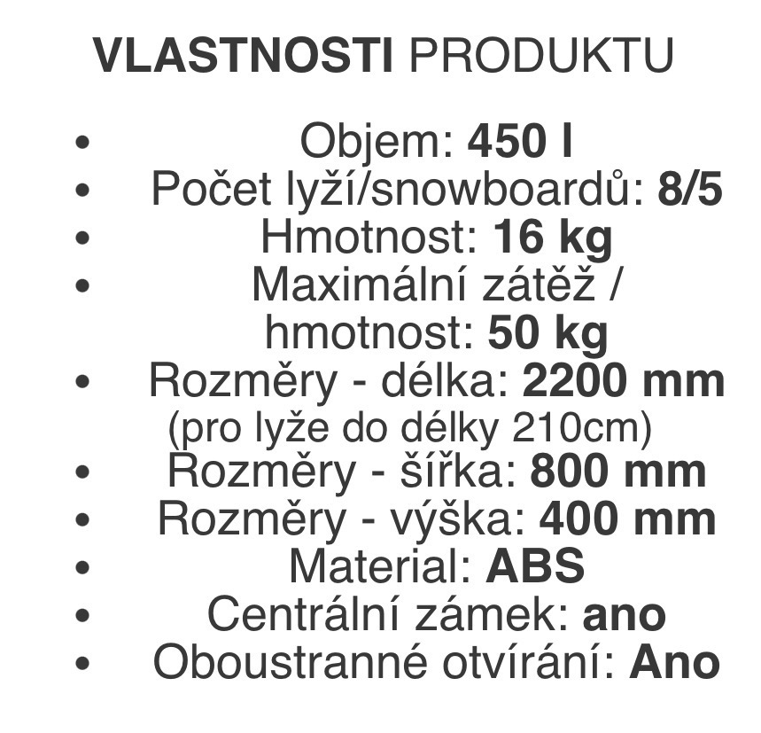 Střešní box Hakr Magic line 450 bílý - 2