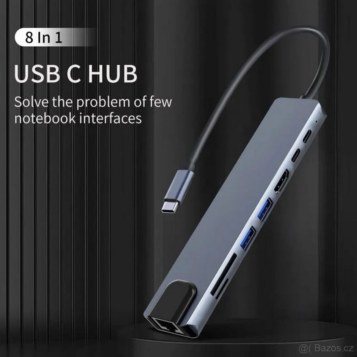 USB-C HUB 8v1 pro notebook, nové - 2
