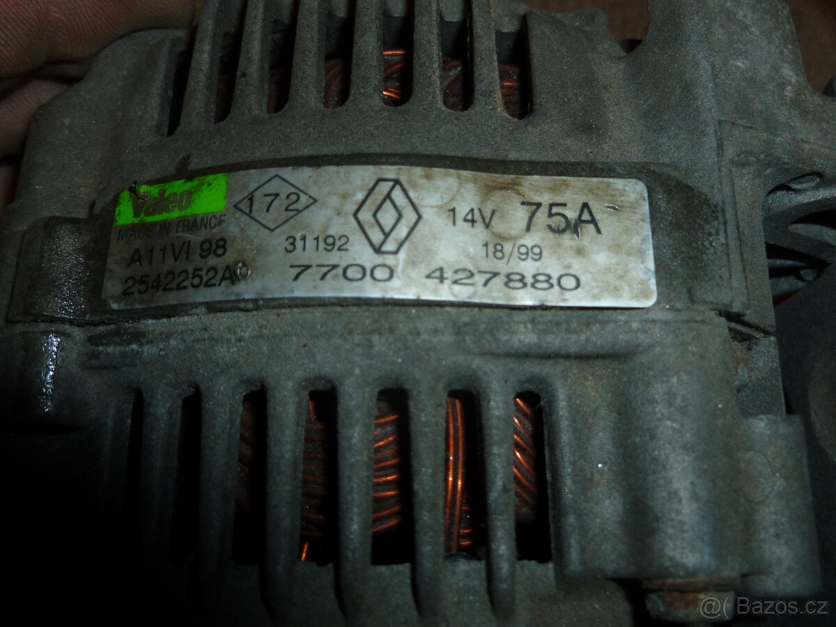 Twingo I , 1,2  , alternátor 14V , 75A - 2