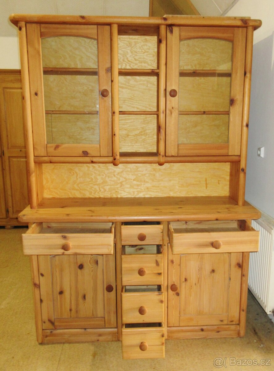 Příborník z borovice se šuplíky - celomasiv - Výborný stav - 2