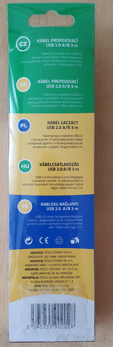 nový propojovací kabel USB 2.0 3m - 2