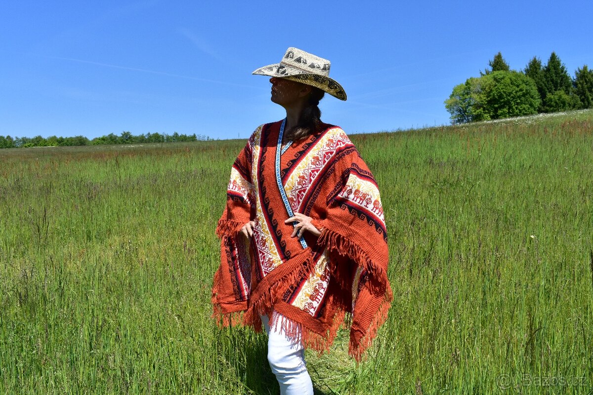 Pončo - Chile s vlnou alpaka - 2