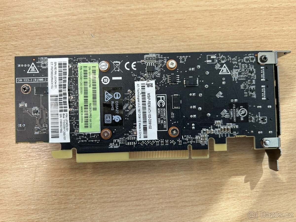 AMD Radeon Pro WX 3100 4GB GDDR5 GPU low profile - 2