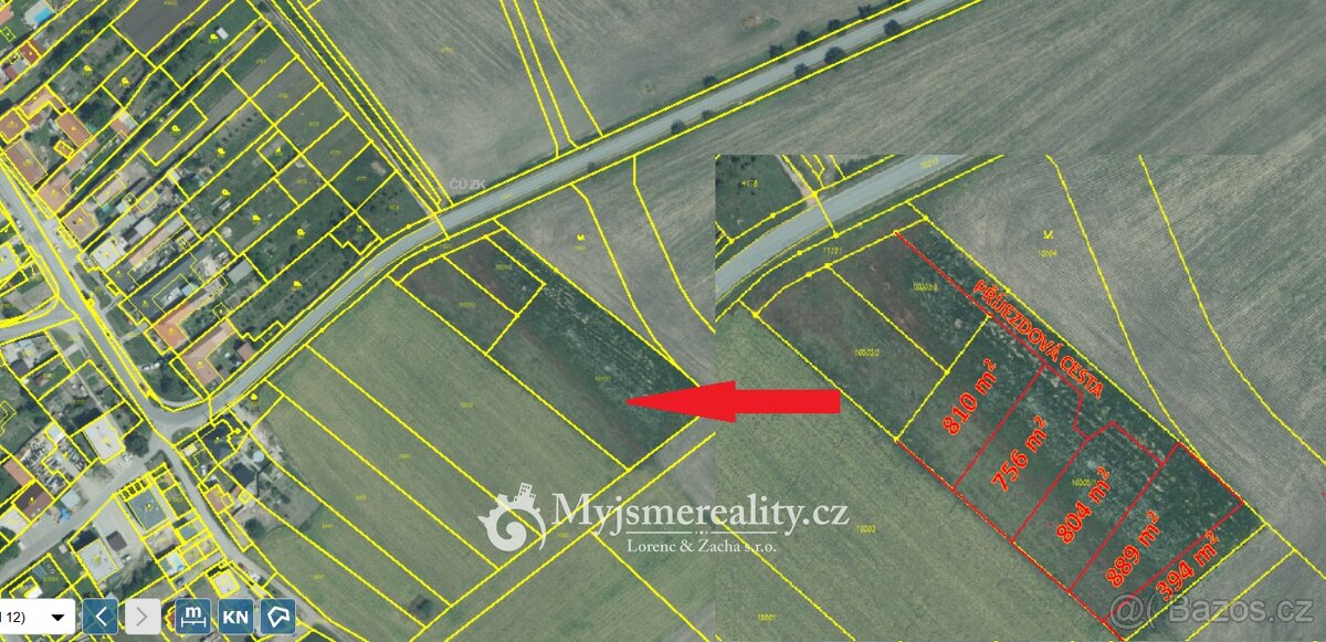 Prodej stavebních pozemků, celková výměra 4 447 m2 - Olbramo - 2