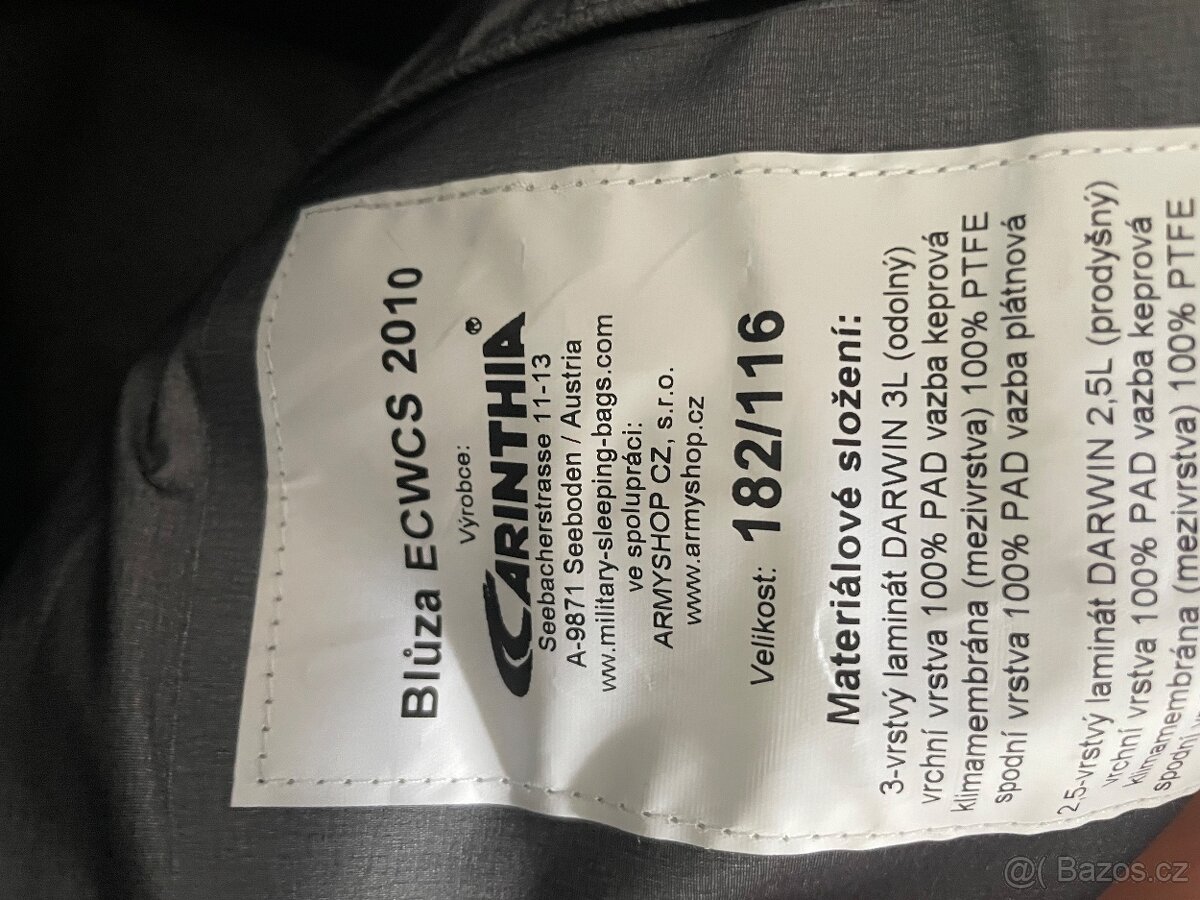 Bunda a kalhoty ECWCS goretex AČR vz 2010 Carinthia - 2