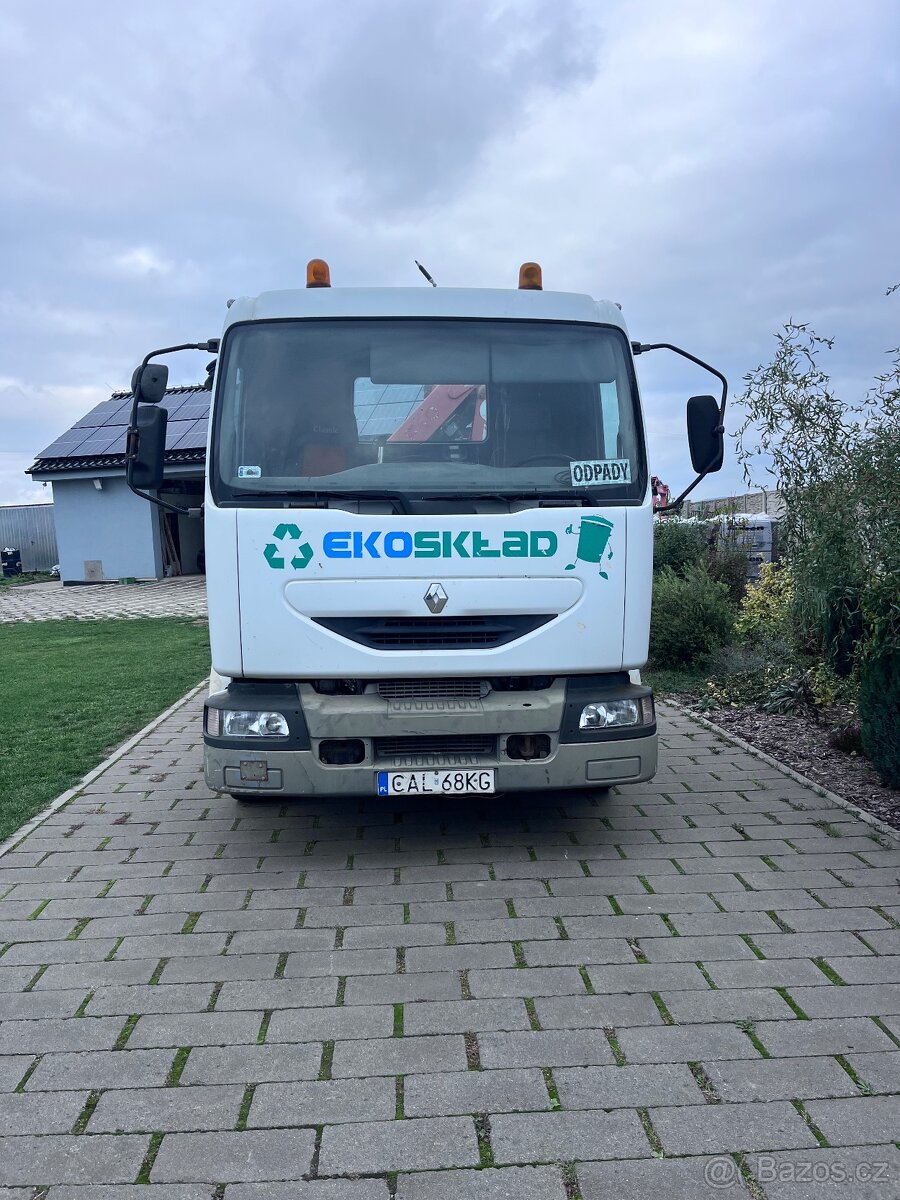 Renault midlum 12.180, hákový nosič kontejneru 1m, HR 2005 - 2