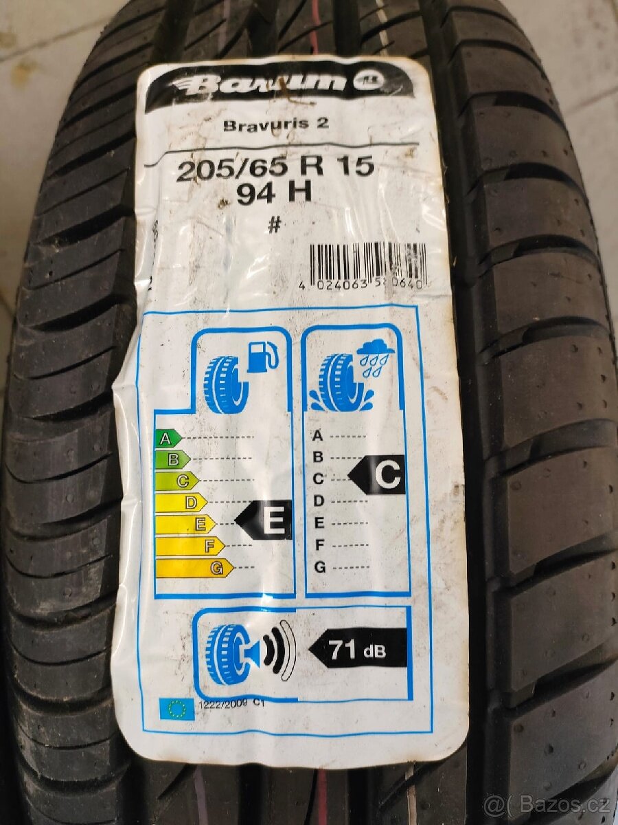 Nové letní pneu + disky Barum Bravuris 2 205/65 R15 - 2