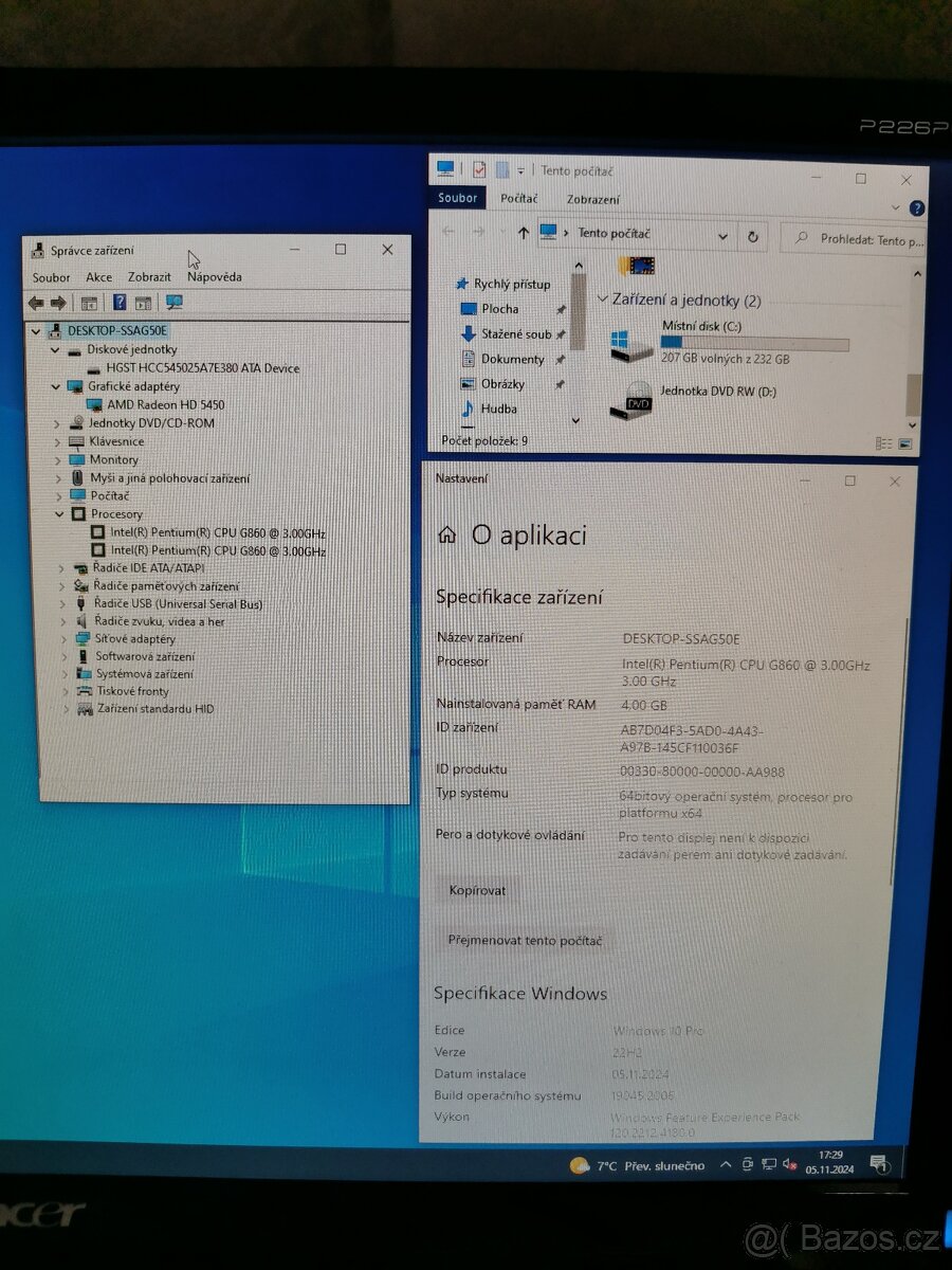 Intel Pentium G860 3.0GHz,4GB DDR-3,ATIRadeon 5450,250GB HDD - 2