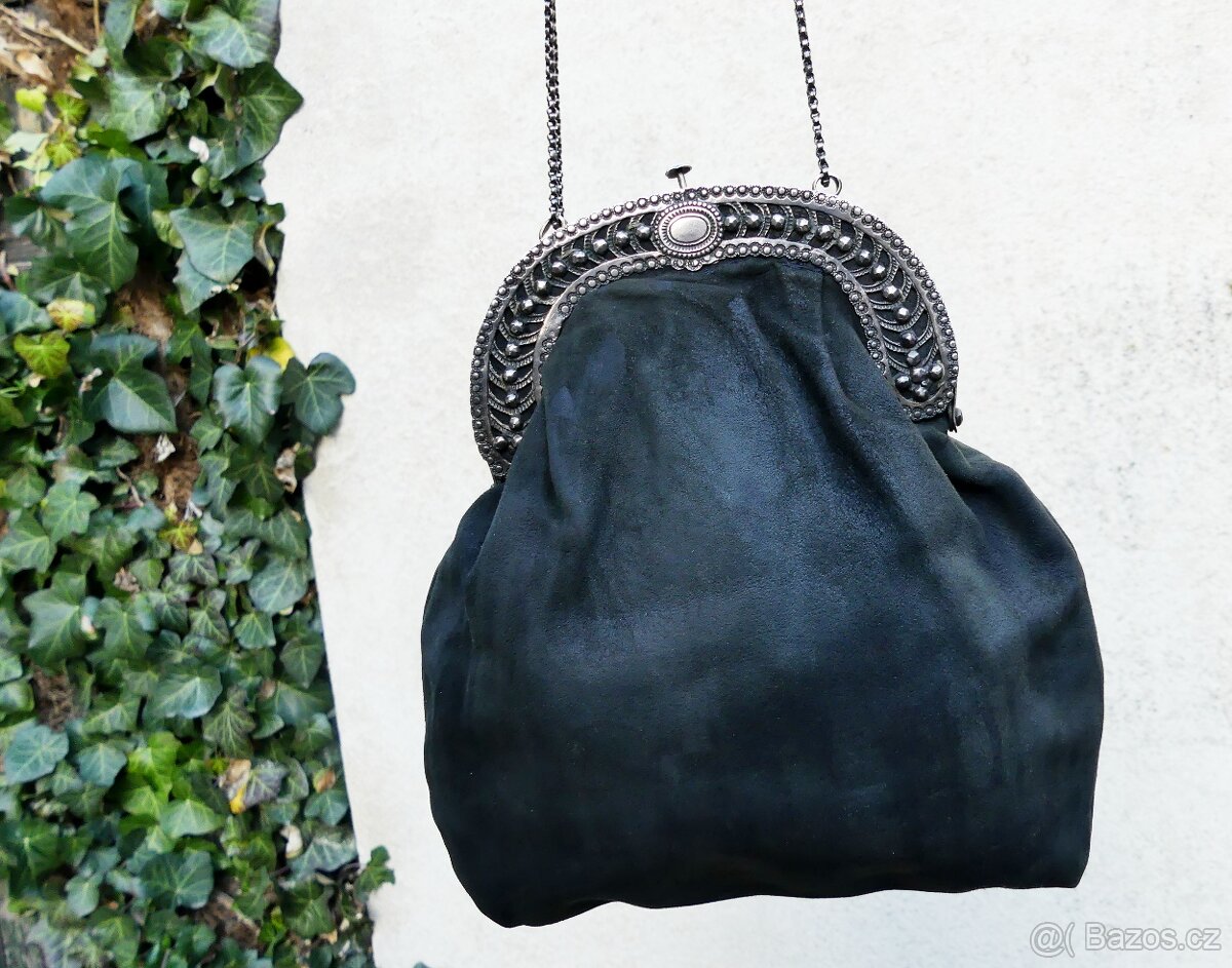 Starožitná viktoriánská kabelka, 19. st., stříbro - 2