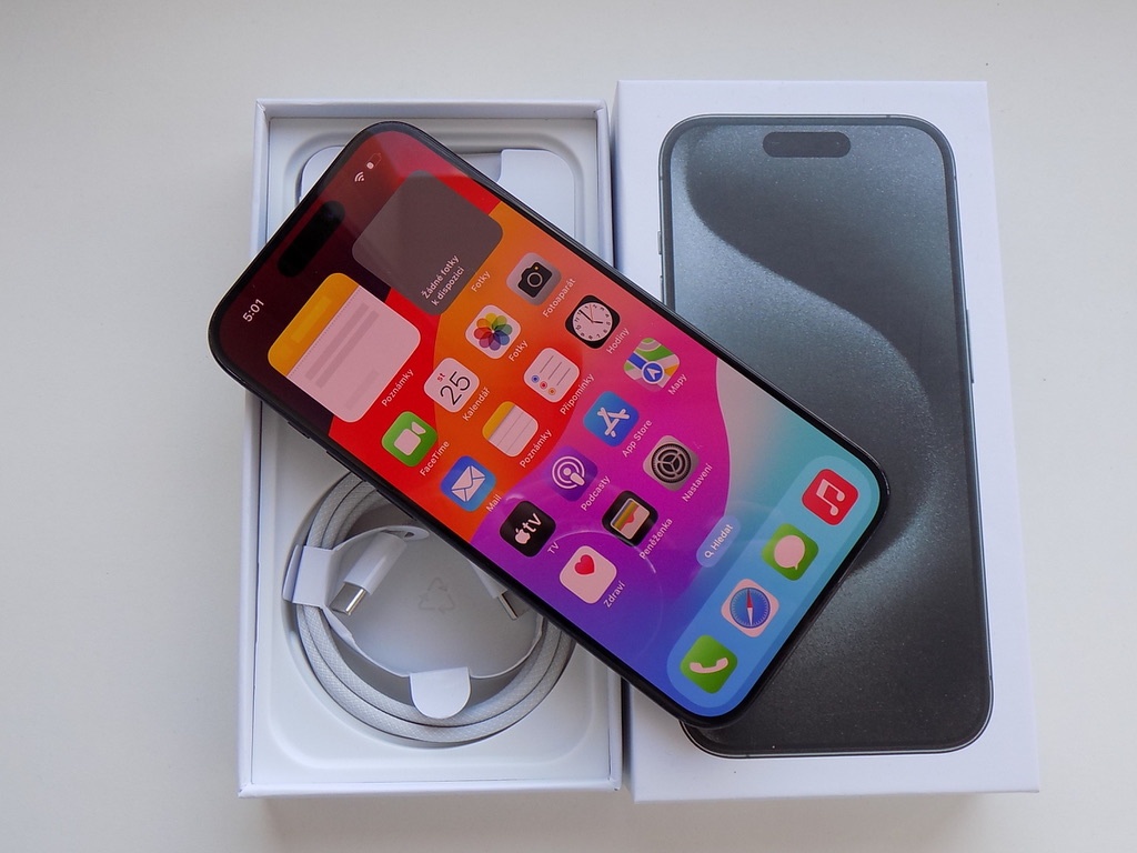 APPLE iPhone 15 Pro 256GB Černý Titan - ZÁRUKA - TOP STAV - 2