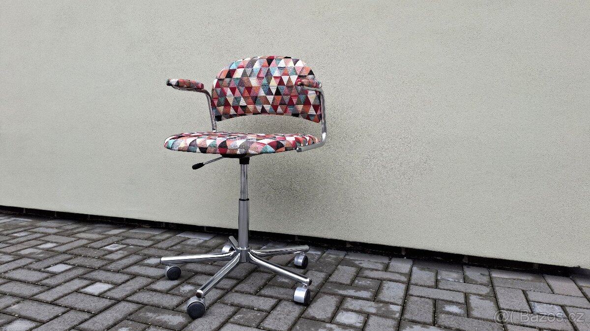 Retro chromované otočné kancelářské křeslo - 2