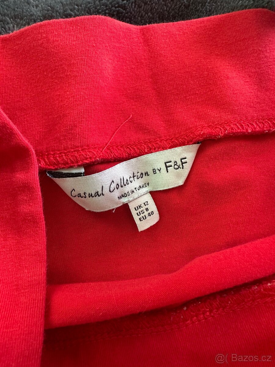 Dámská halenka tričko s výstřihem červená F&F - 2