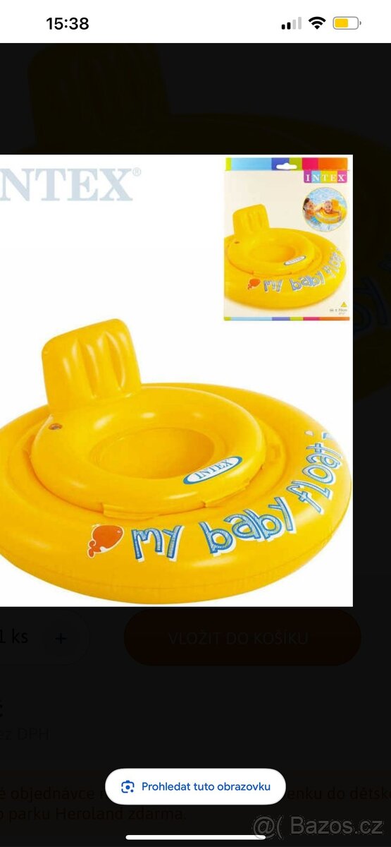Dětský nafukovací kruh s opěradlem - 2