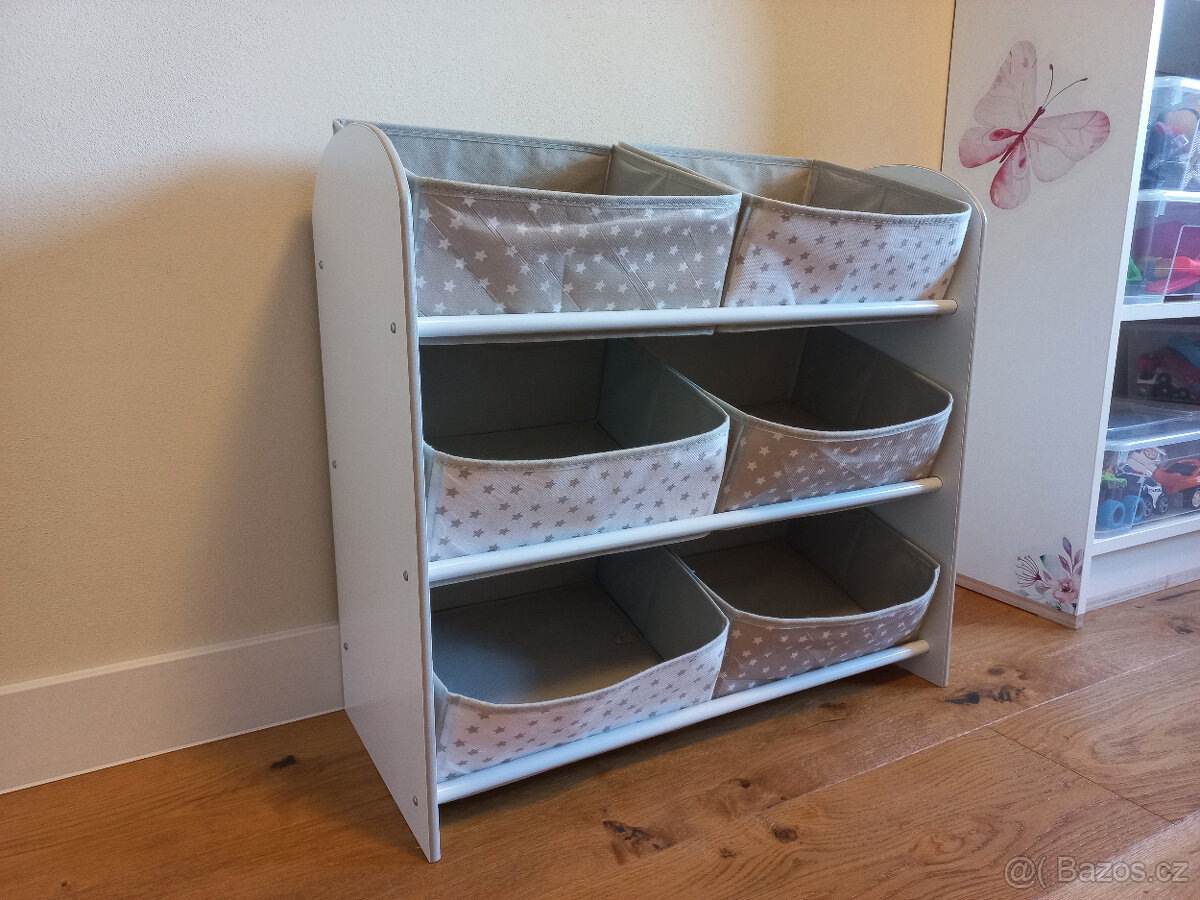 Dětský regál s látkovými boxy - 2