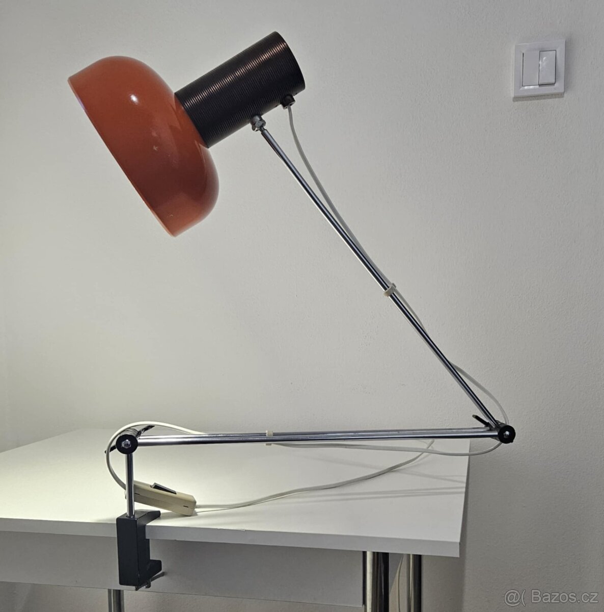 STAROŽITNÁ ORANŽOVÁ LAMPIČKA - RETRO 70" - 2