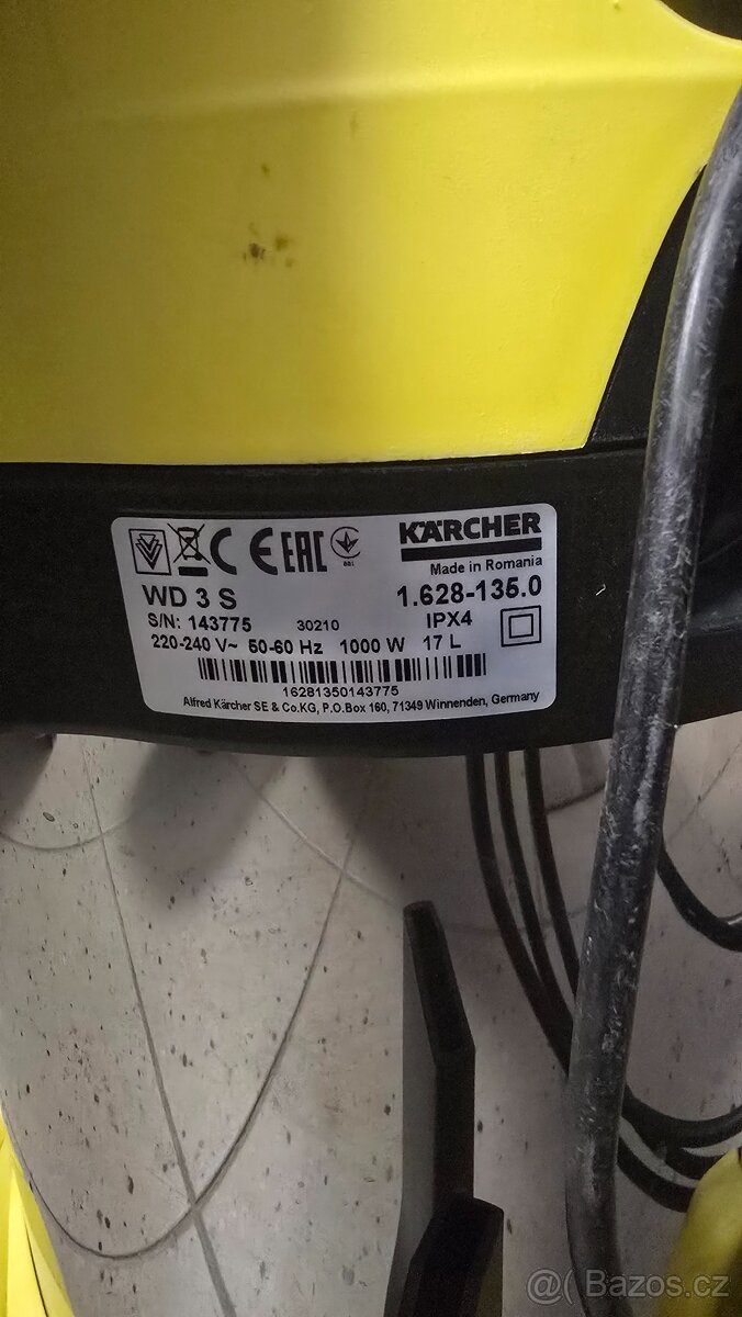 Prodam vysavac Karcher WD3 - 2
