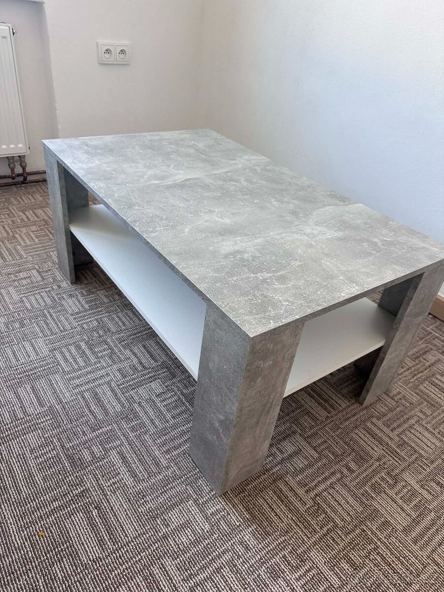 Stolek do obýváku - šedo bílý - 2