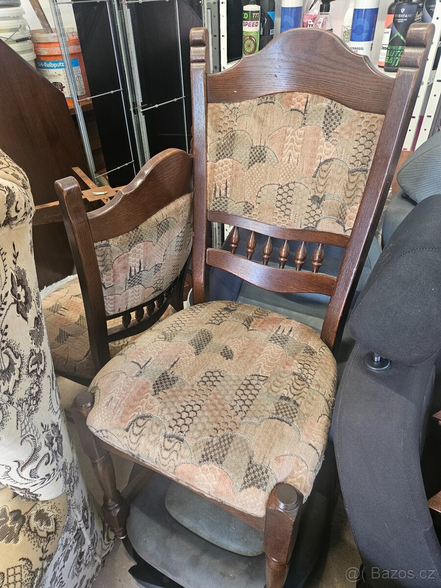 Masivní dřevěný stůl + 4x židle - 2