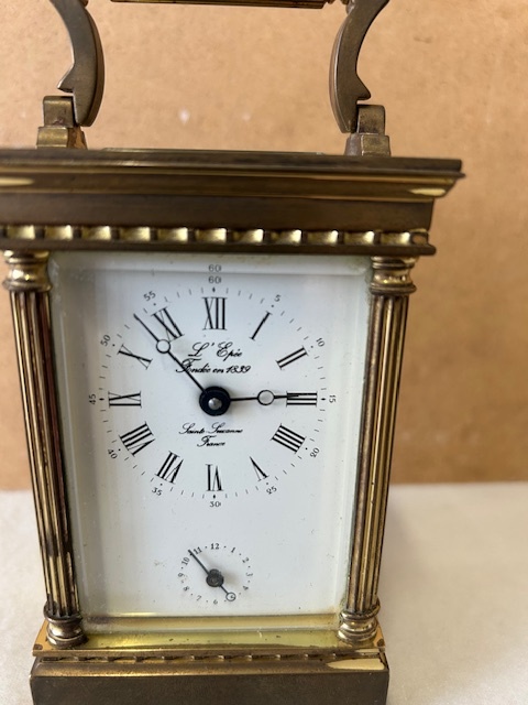 Mosazný starožitný budík - originál. - 2